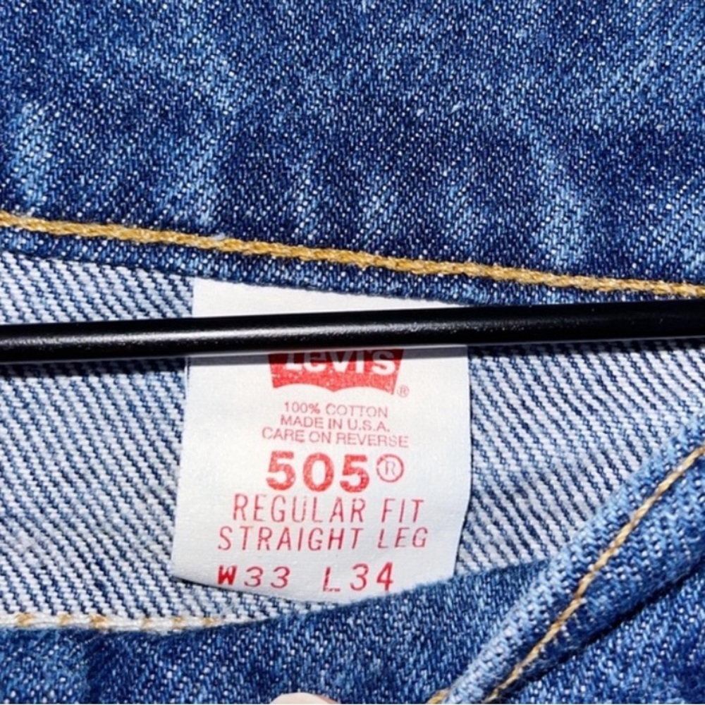 Levi's 505 90s ORANGE TAB JEANS DARK WASH 33/30" - Picture 8 of 9